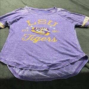 Pressbox Purple Graphic LSU high/low shirt